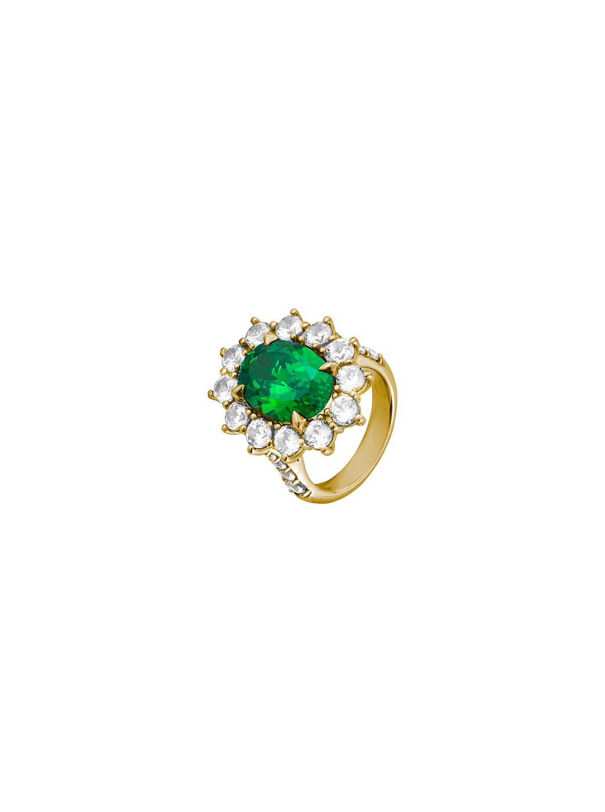 SPENCER, LAB EMERALD RING, GOLD