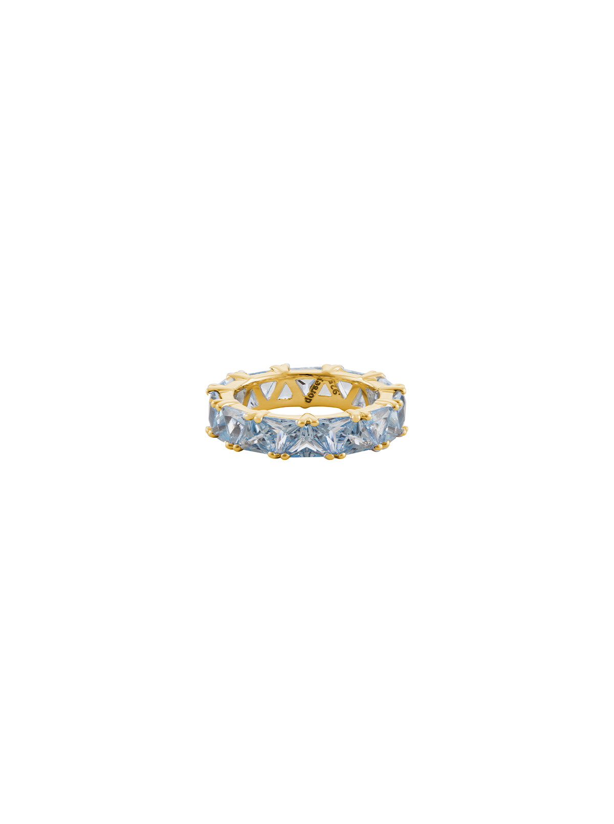 THEODORA DOUBLE TRILLION, LAB AQUA SPINEL RING, GOLD