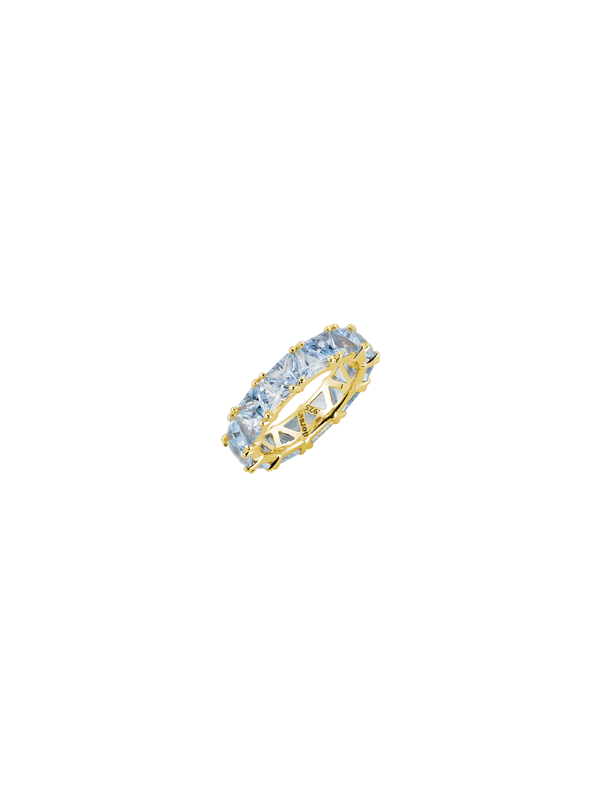 THEODORA DOUBLE TRILLION, LAB AQUA SPINEL RING, GOLD