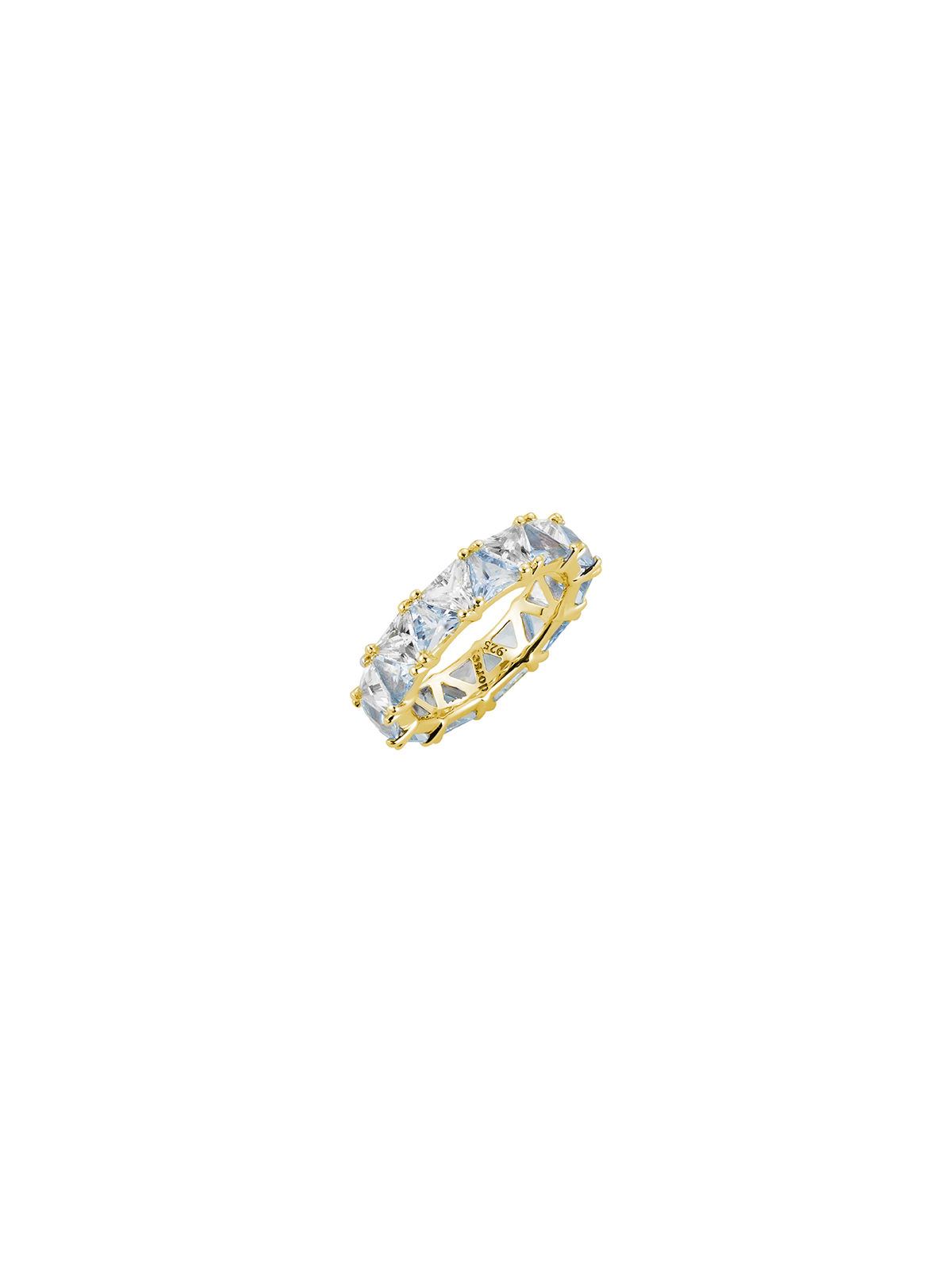 THEODORA DOUBLE TRILLION, LAB AQUA SPINEL AND WHITE SAPPHIRE RING, GOLD