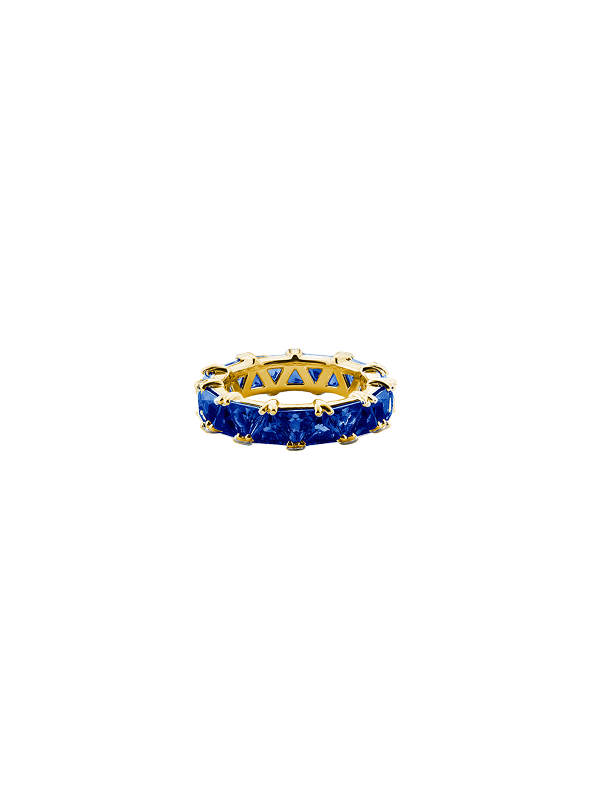 THEODORA DOUBLE TRILLION, LAB BLUE SAPPHIRE RING, GOLD