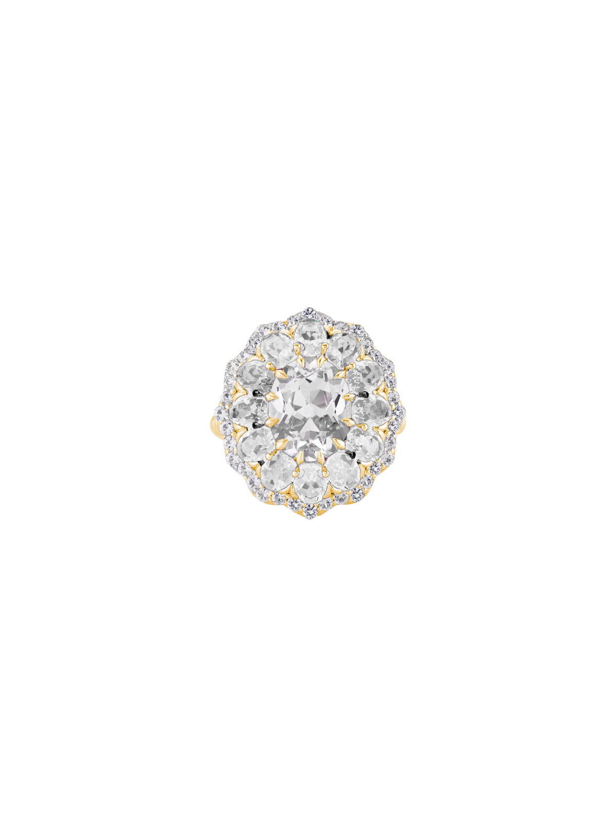 TATE LAB WHITE SAPPHIRE RING, GOLD