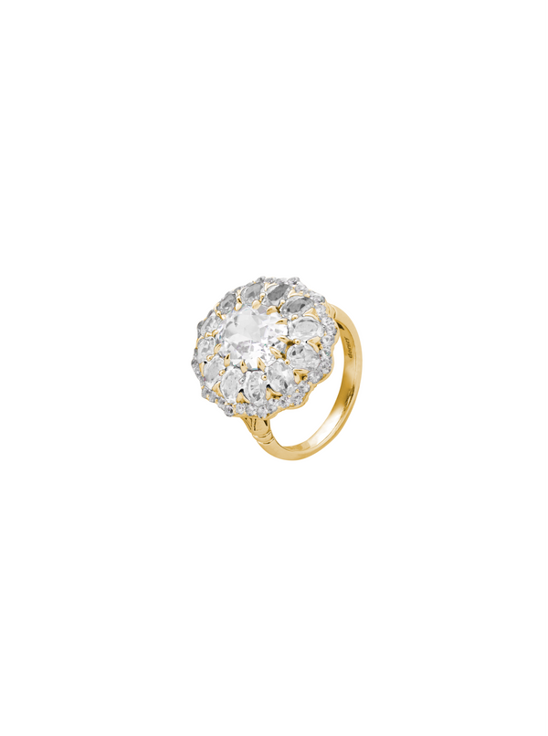 TATE LAB WHITE SAPPHIRE RING, GOLD