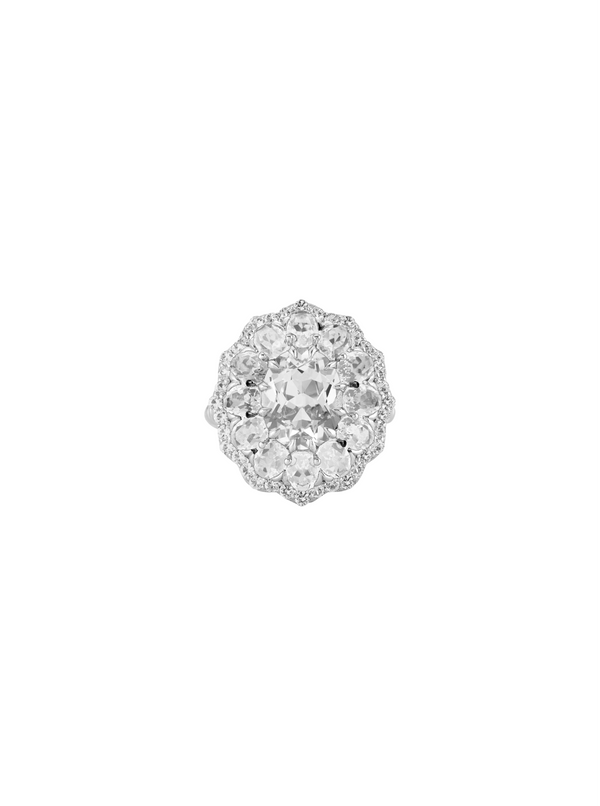 TATE LAB WHITE SAPPHIRE RING, SILVER