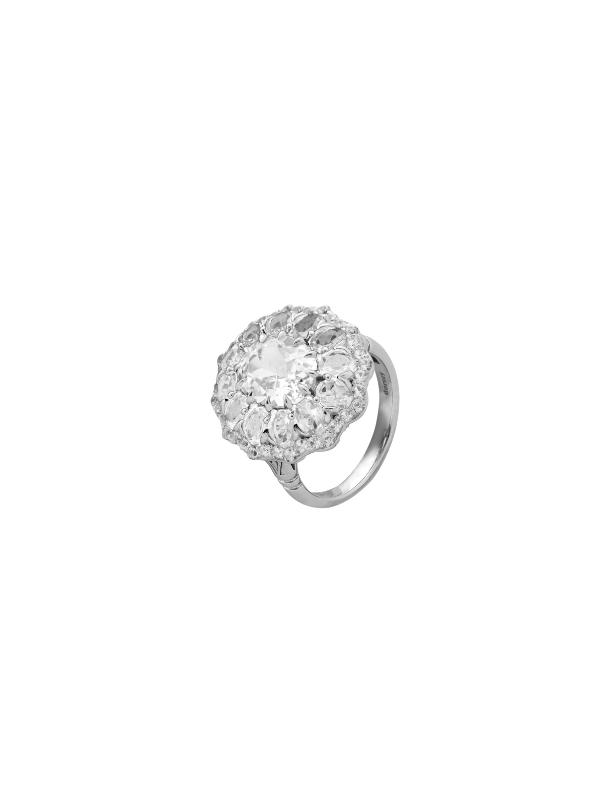 TATE LAB WHITE SAPPHIRE RING, SILVER