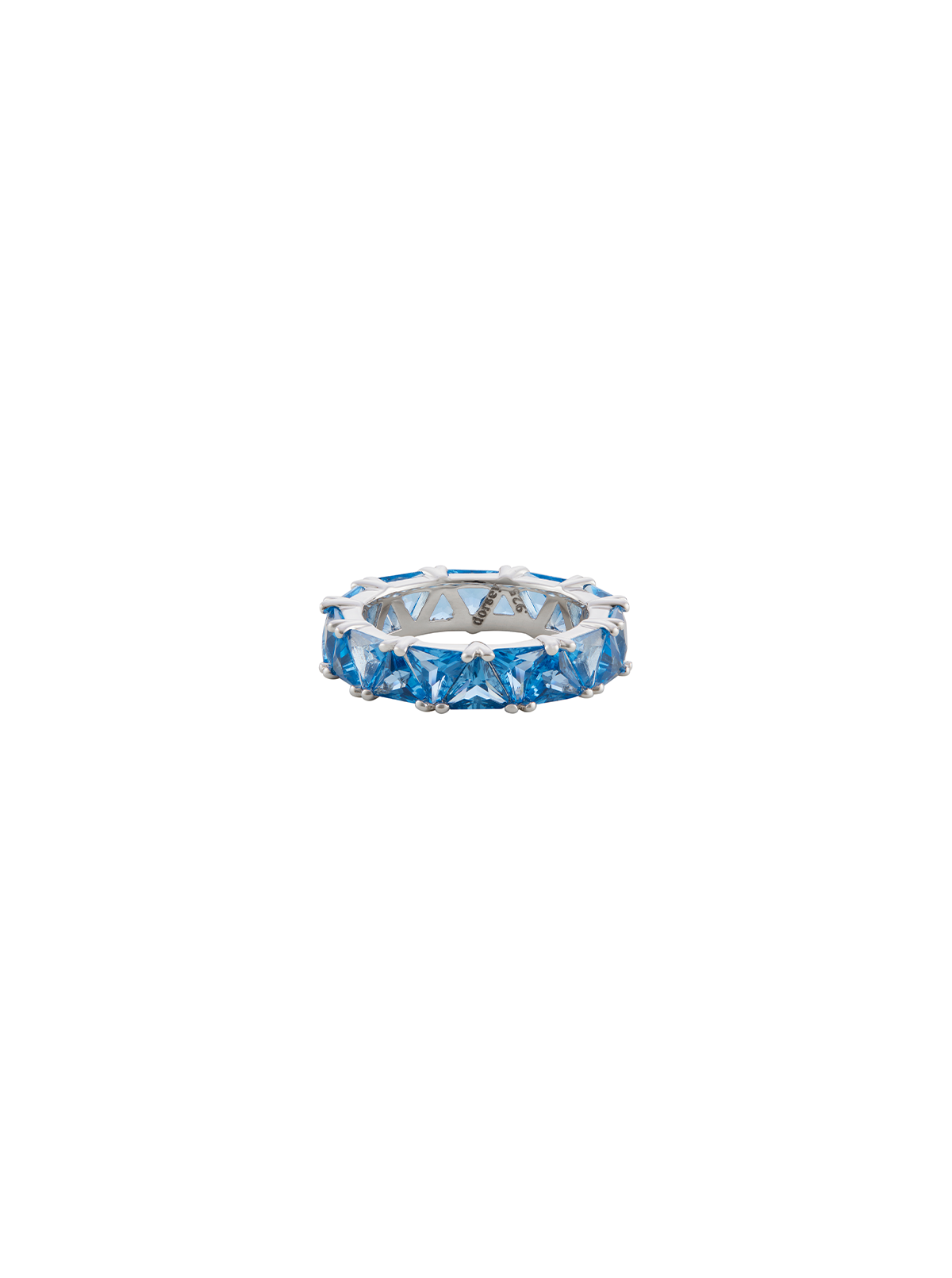 THEODORA DOUBLE TRILLION, LAB BLUE TOPAZ SPINEL RING, SILVER