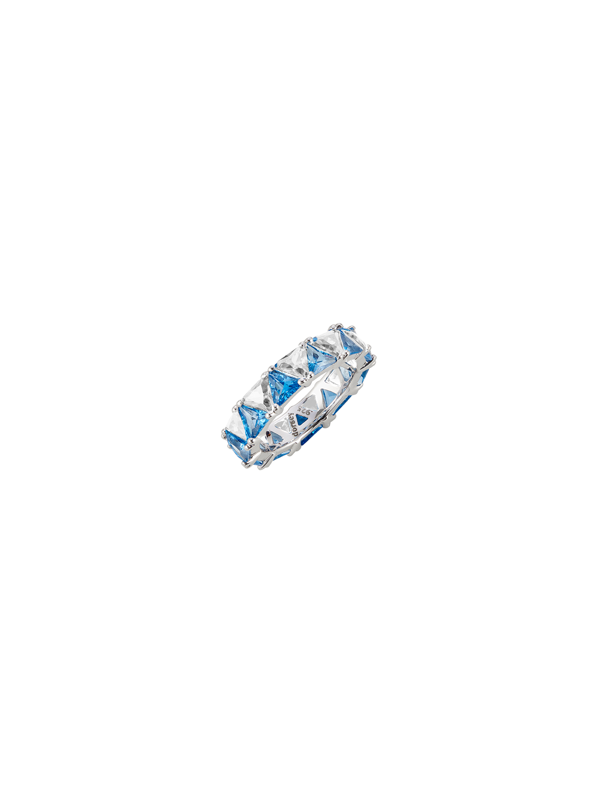 THEODORA DOUBLE TRILLION, LAB BLUE TOPAZ SPINEL AND WHITE SAPPHIRE RING, SILVER