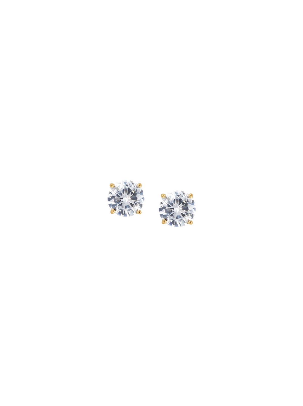 14K YELLOW GOLD CLASSIC 4-PRONG ROUND CUT, LAB DIAMOND STUDS