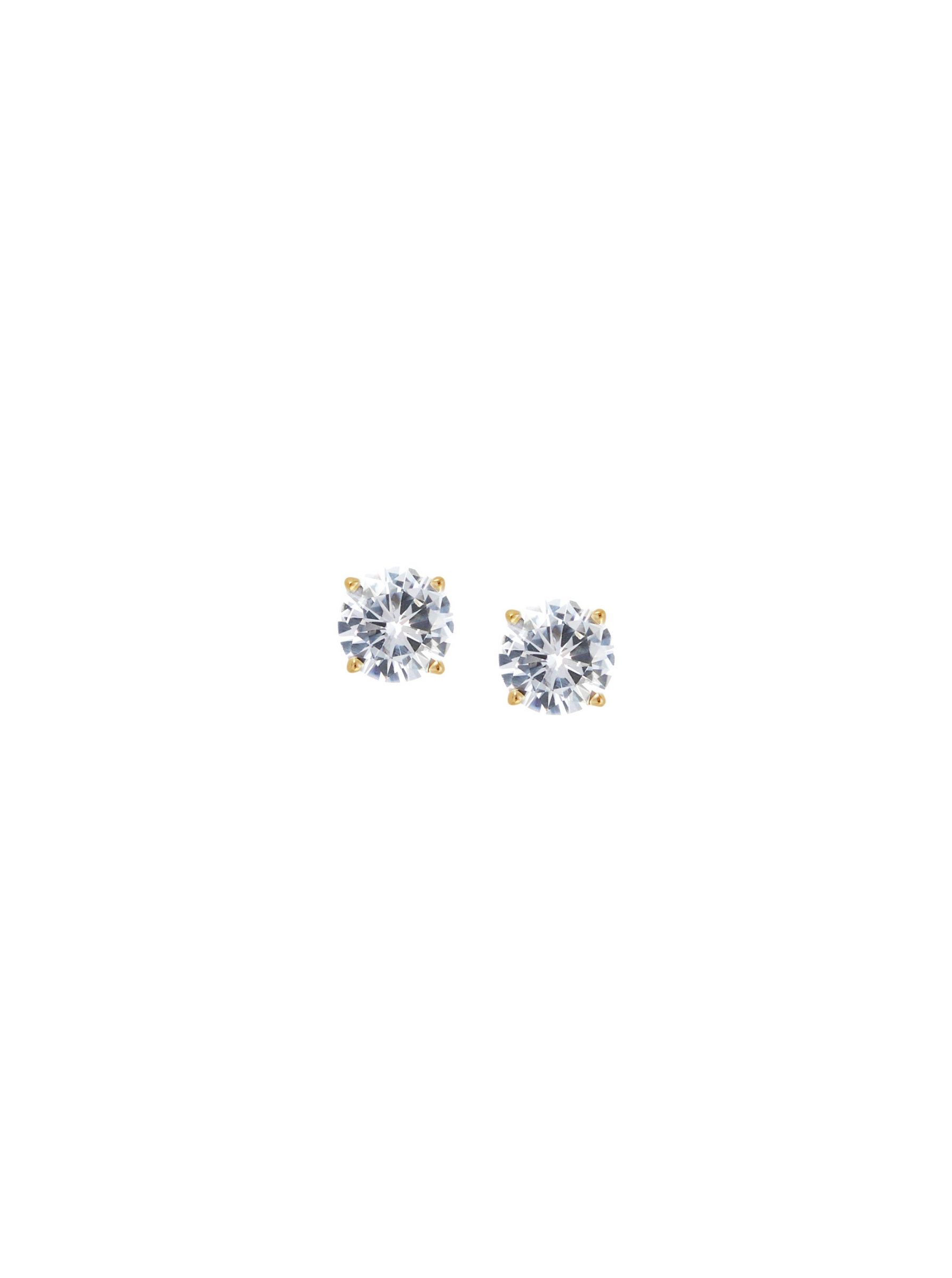 14K YELLOW GOLD CLASSIC 4-PRONG ROUND CUT, LAB DIAMOND STUDS