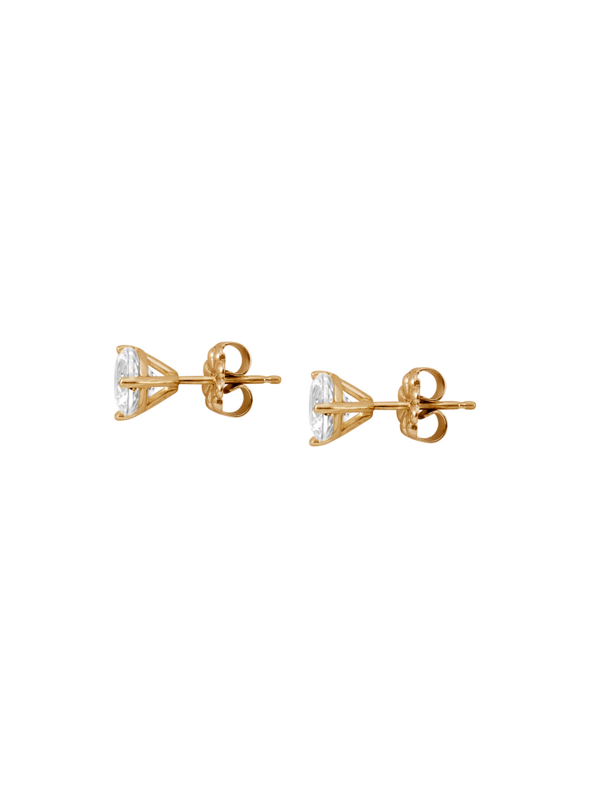 14K YELLOW GOLD CLASSIC 4-PRONG ROUND CUT, LAB DIAMOND STUDS