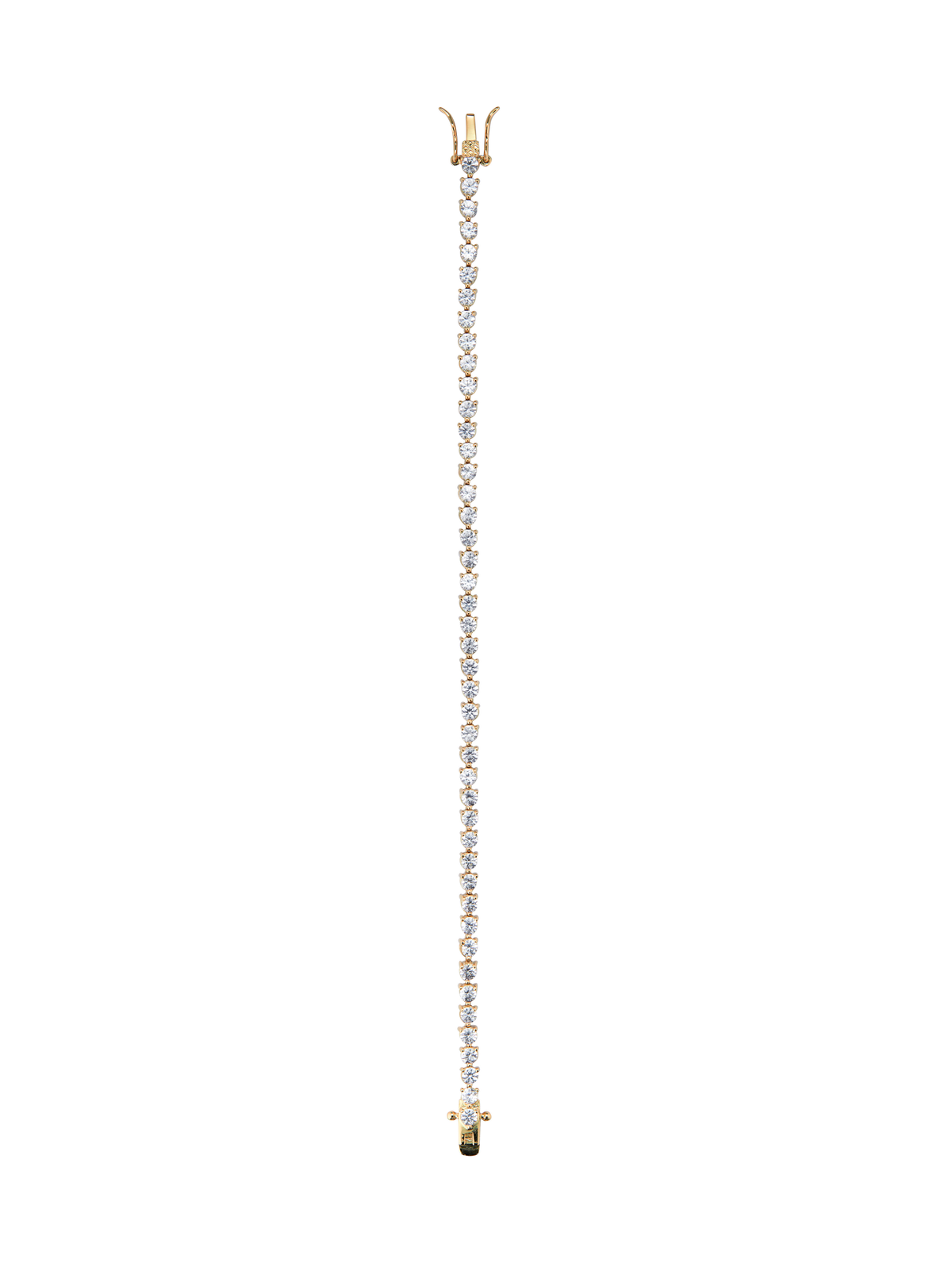 BENNINGTON 3-PRONG 3MM, LAB WHITE SAPPHIRE GOLD RIVIÈRE BRACELET