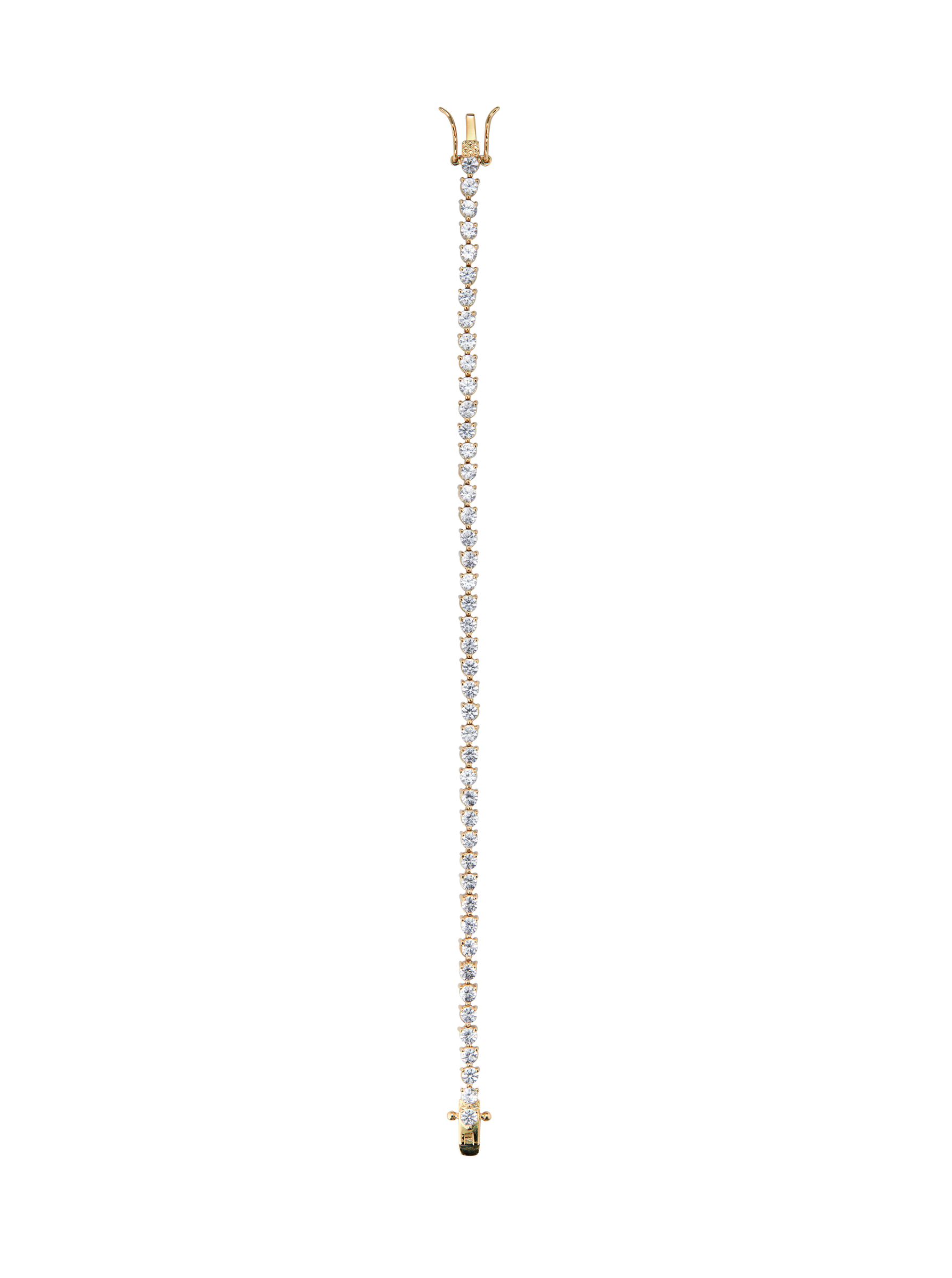 BENNINGTON 3-PRONG 3MM, LAB WHITE SAPPHIRE GOLD RIVIÈRE BRACELET