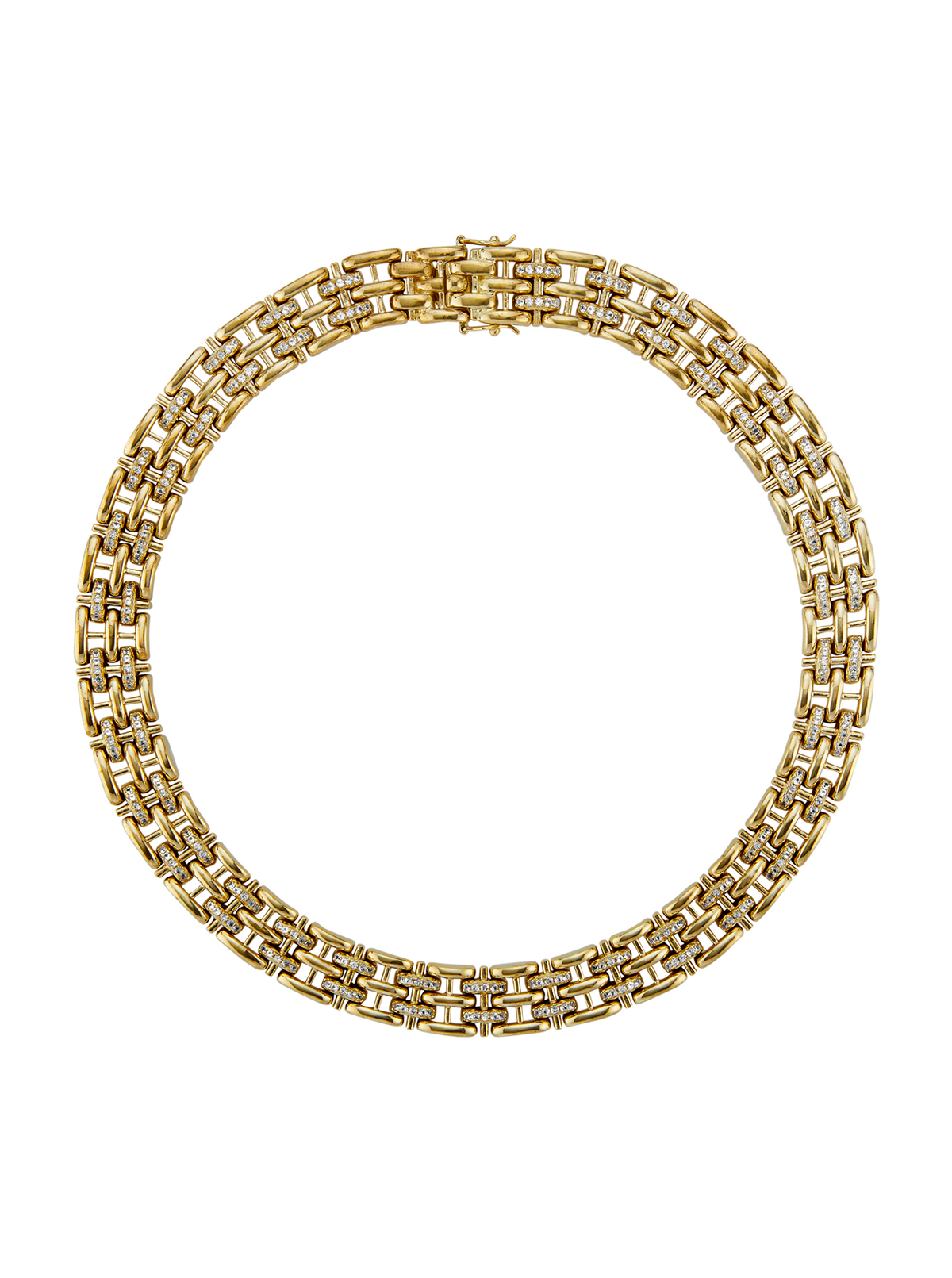 CLARETTE PAVÉ LINK NECKLACE, GOLD