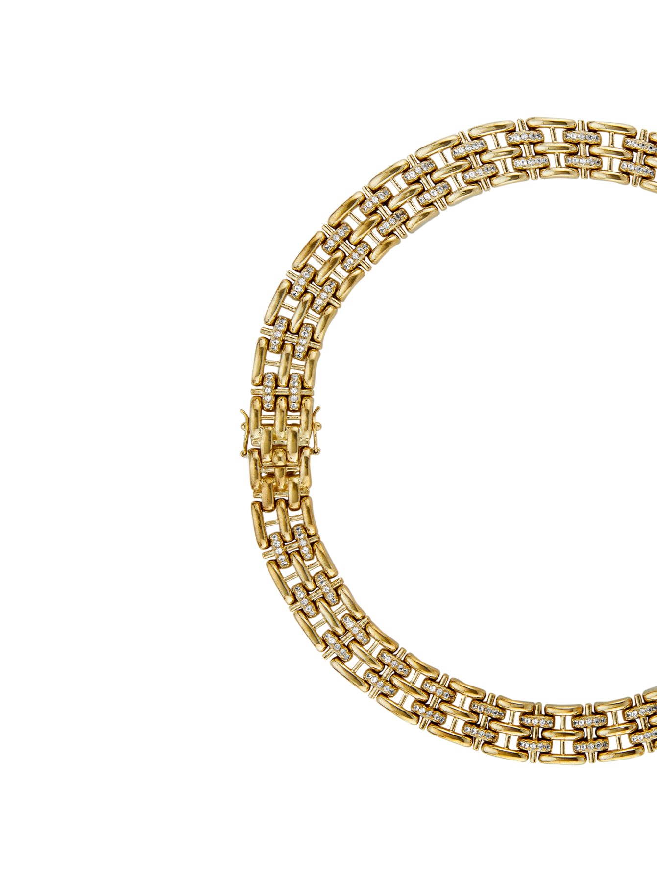 CLARETTE PAVÉ LINK NECKLACE, GOLD