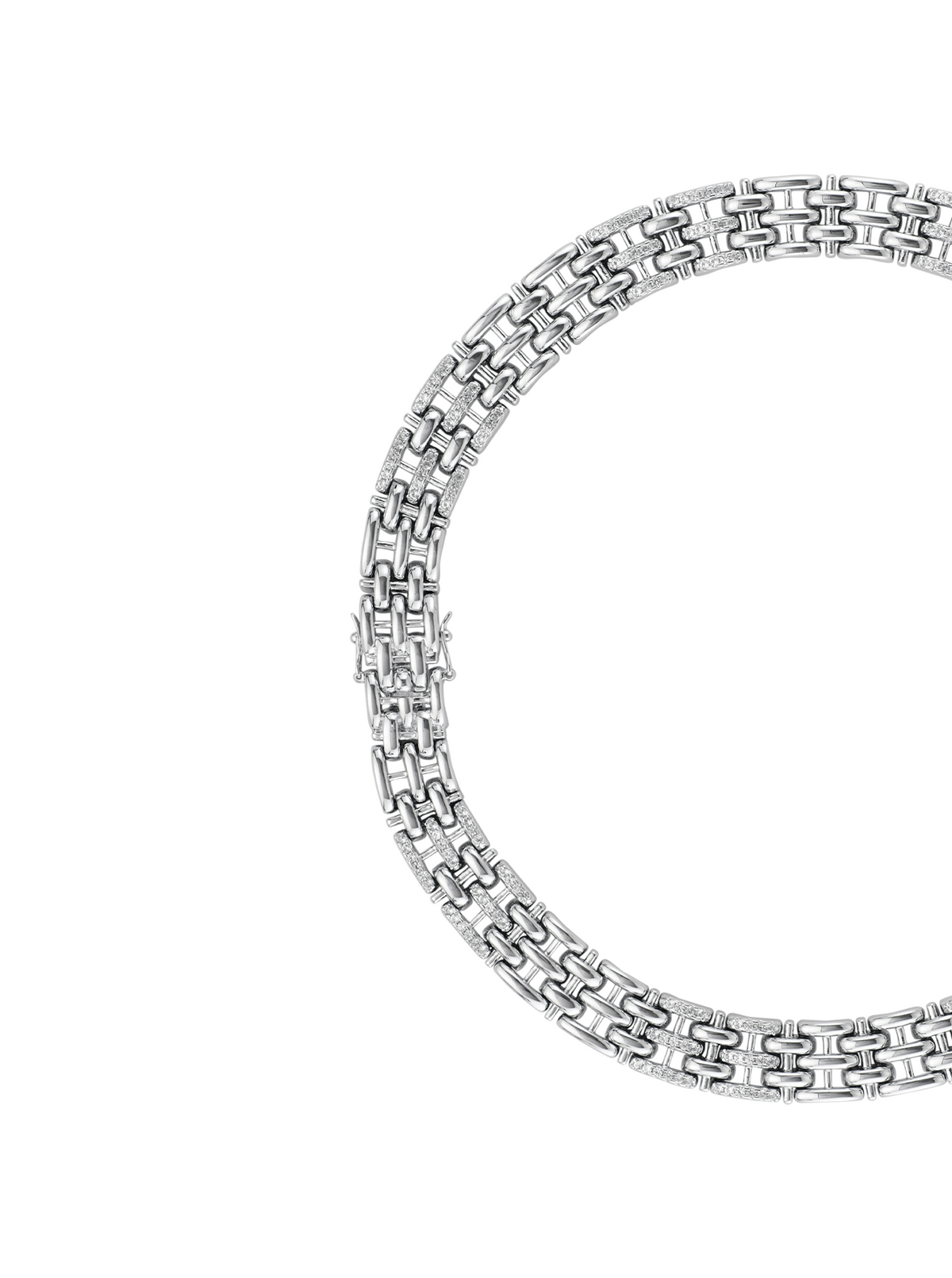 CLARETTE PAVÉ LINK NECKLACE, SILVER