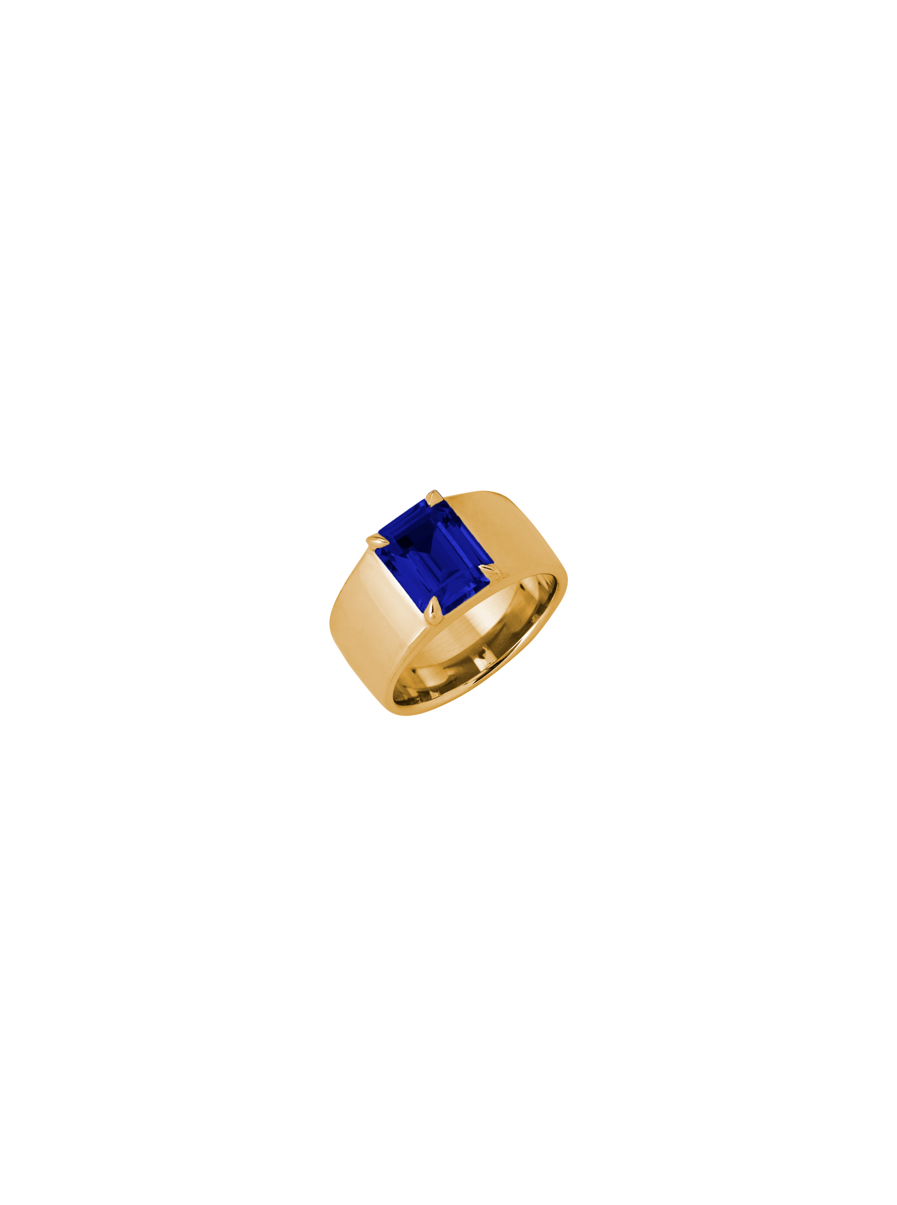 DAMIAN LAB BLUE SAPPHIRE CIGAR BAND, GOLD