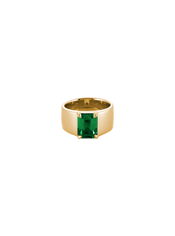 DAMIAN LAB EMERALD CIGAR BAND, GOLD