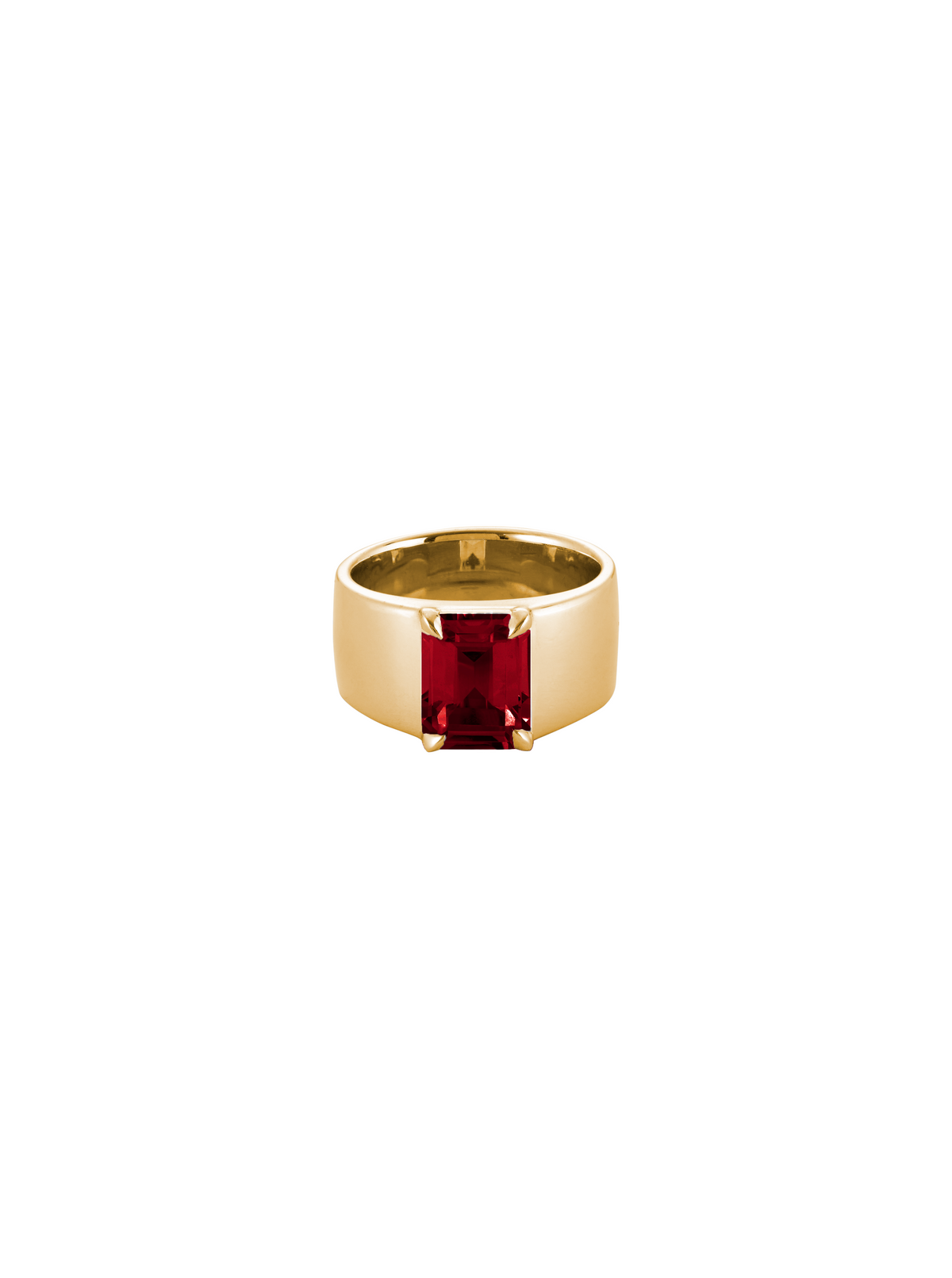 DAMIAN LAB RED SAPPHIRE CIGAR BAND, GOLD