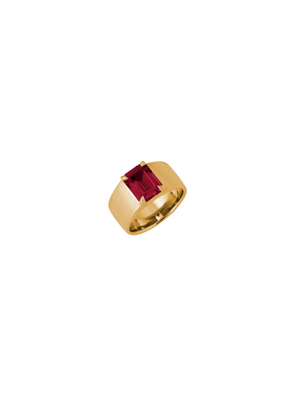 DAMIAN LAB RED SAPPHIRE CIGAR BAND, GOLD