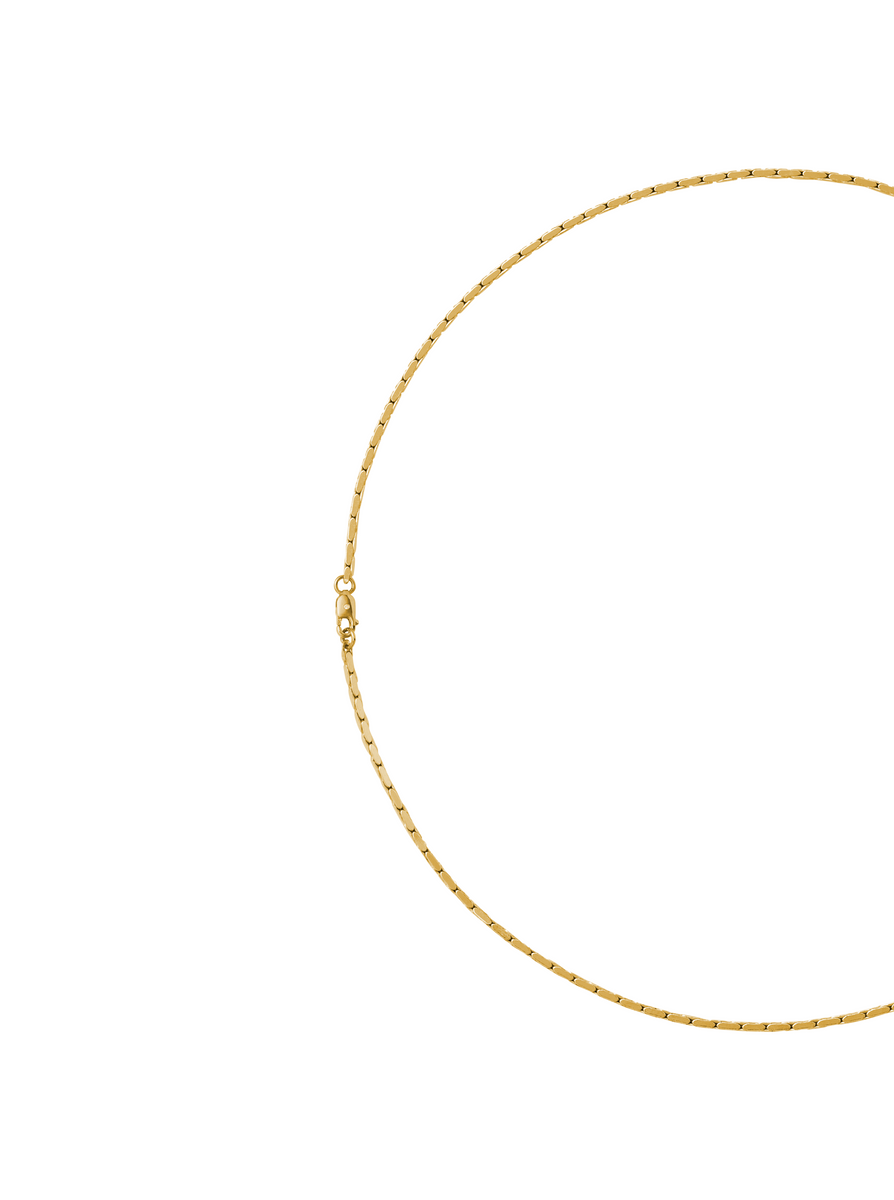 LINNEA, LAB DIAMOND GOLD SNAKE CHAIN NECKLACE