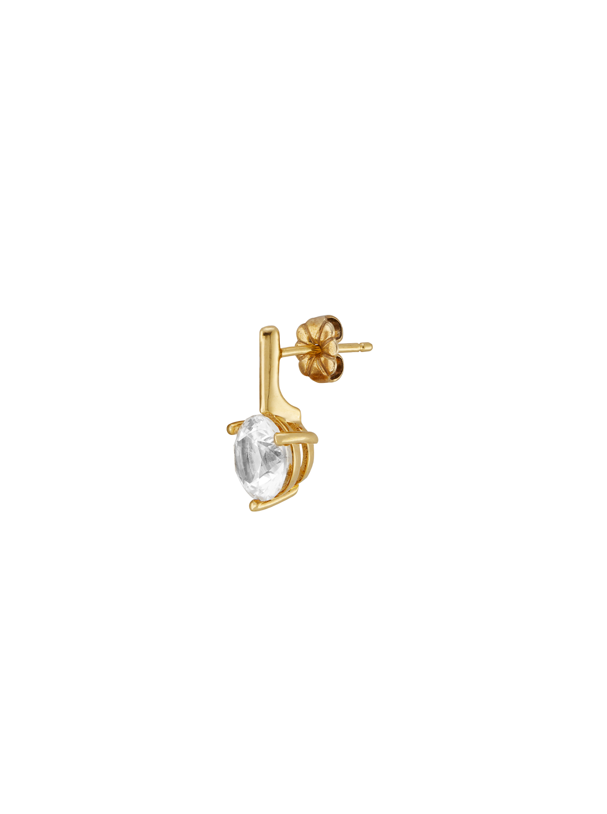 HENDRY, WHITE SAPPHIRE BAR STUD, GOLD