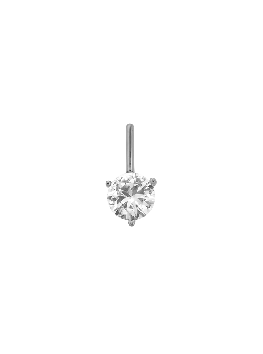 HENDRY, WHITE SAPPHIRE BAR STUD, SILVER