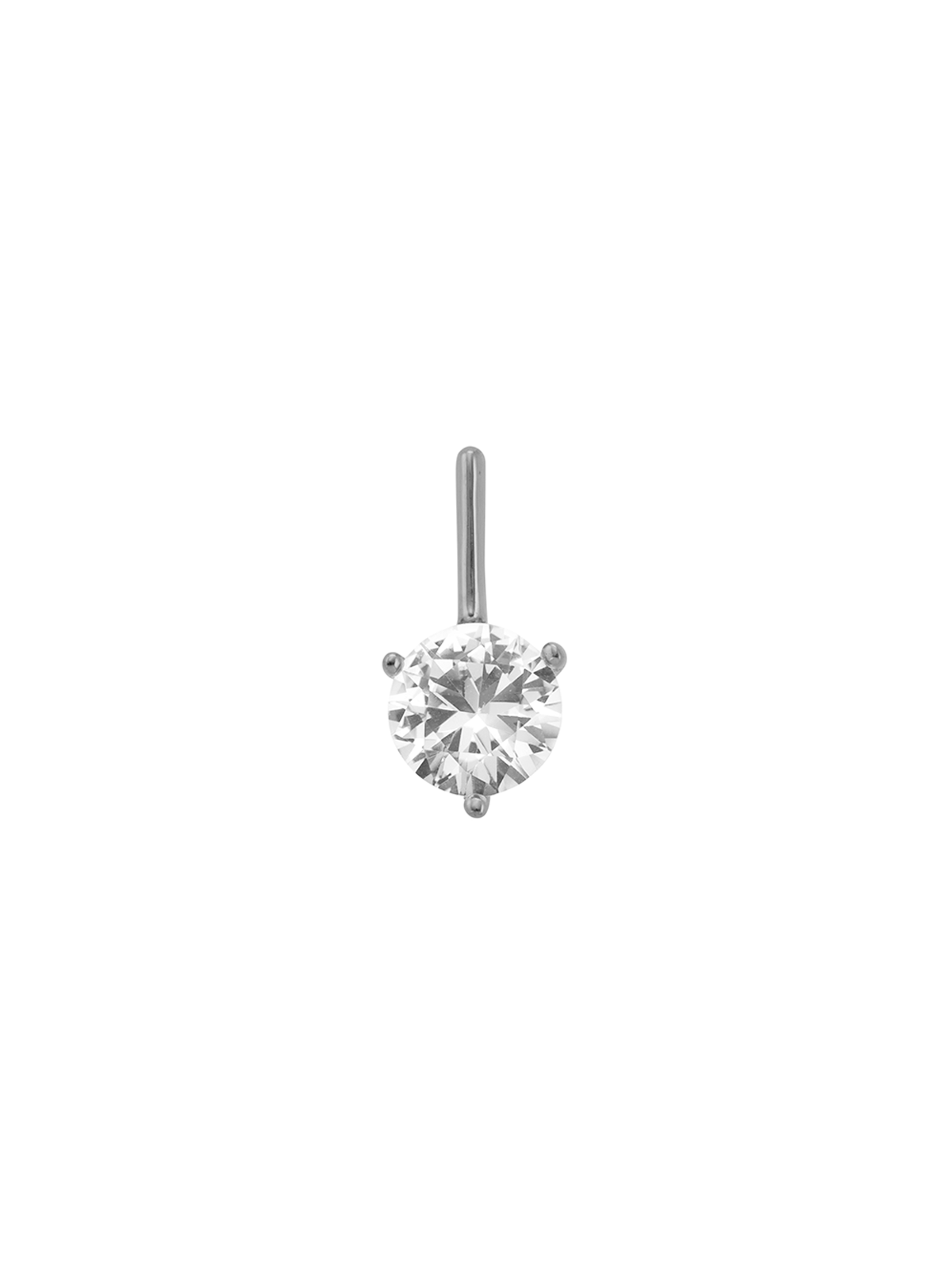 HENDRY, WHITE SAPPHIRE BAR STUD, SILVER