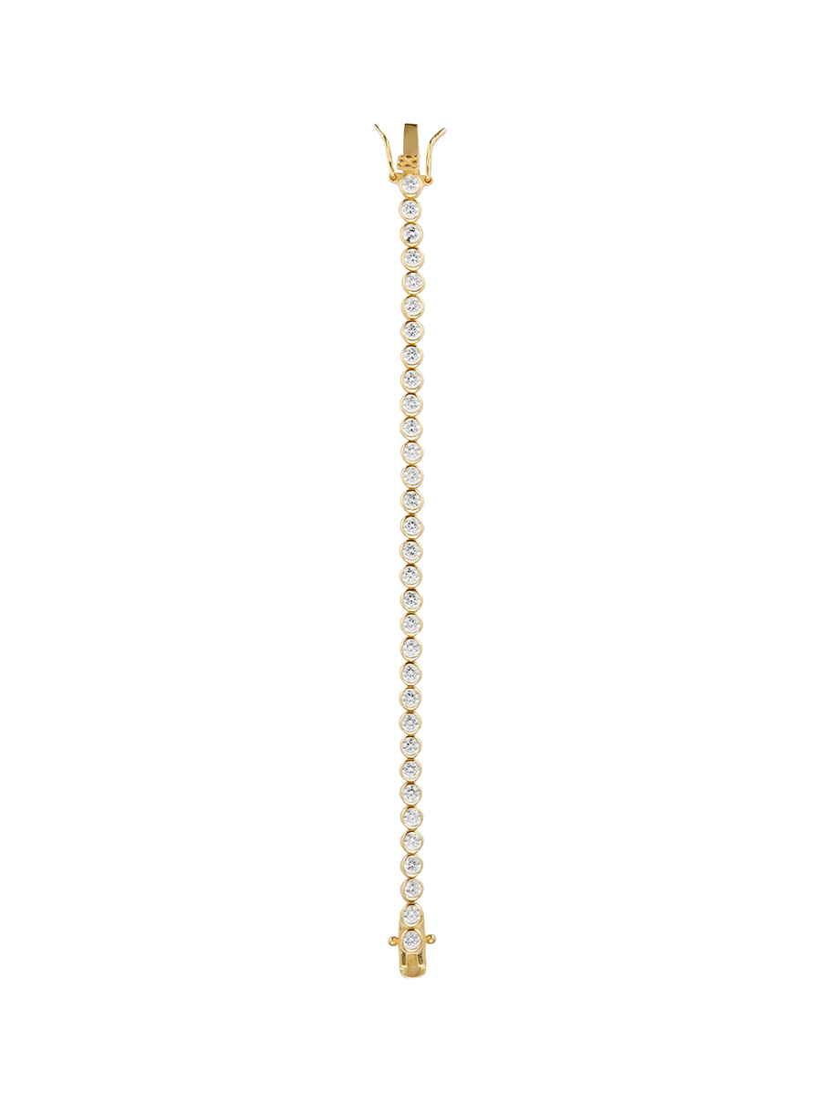 JAMES BEZEL 3MM, LAB WHITE SAPPHIRE GOLD RIVIÈRE BRACELET