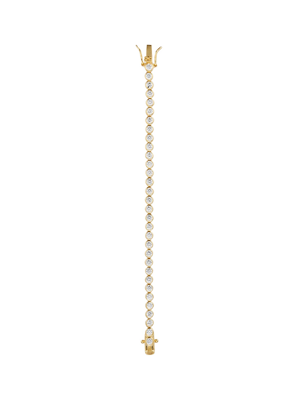 JAMES BEZEL 3MM, LAB WHITE SAPPHIRE GOLD RIVIÈRE BRACELET