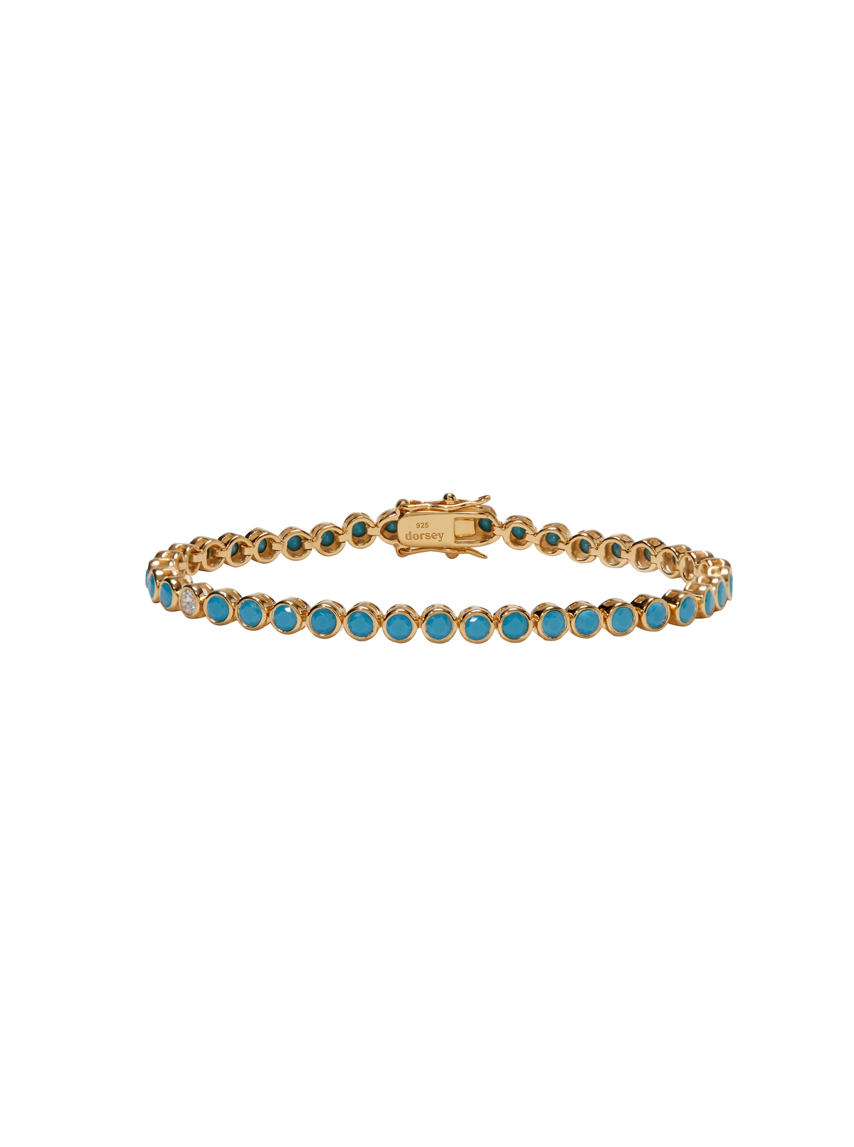 JAMES BEZEL 3MM, NANO TURQUOISE AND LAB-DIAMOND GOLD RIVIÈRE BRACELET