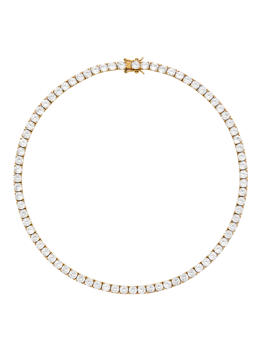 KATE 4.5MM ROUND CUT, GOLD RIVIÈRE NECKLACE