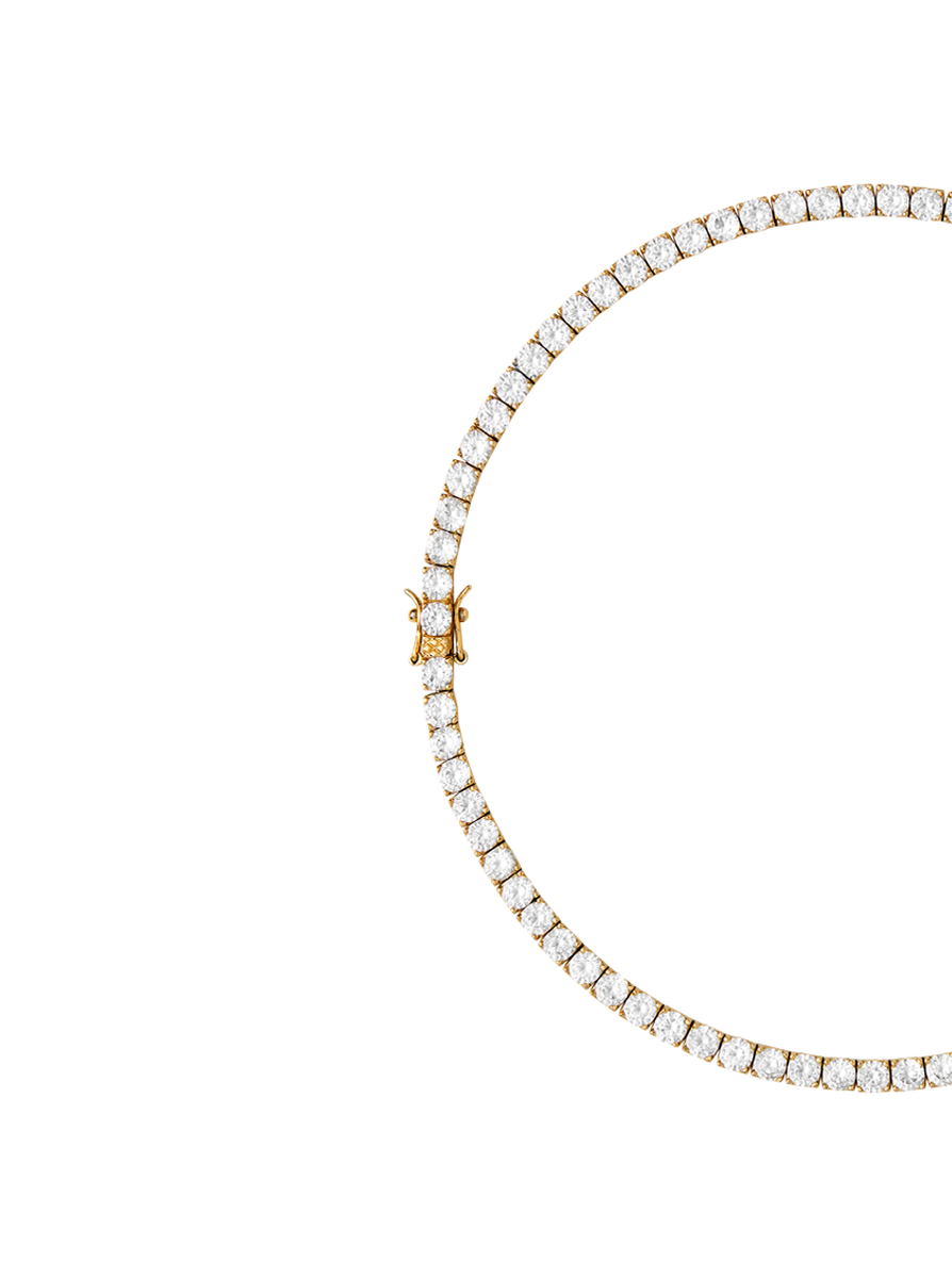 KATE 4.5MM ROUND CUT, GOLD RIVIÈRE NECKLACE