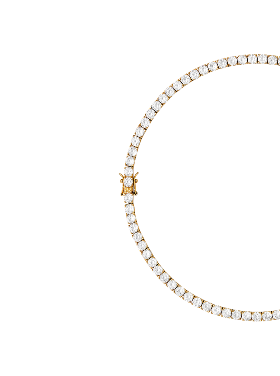 KATE 4.5MM ROUND CUT, GOLD RIVIÈRE NECKLACE