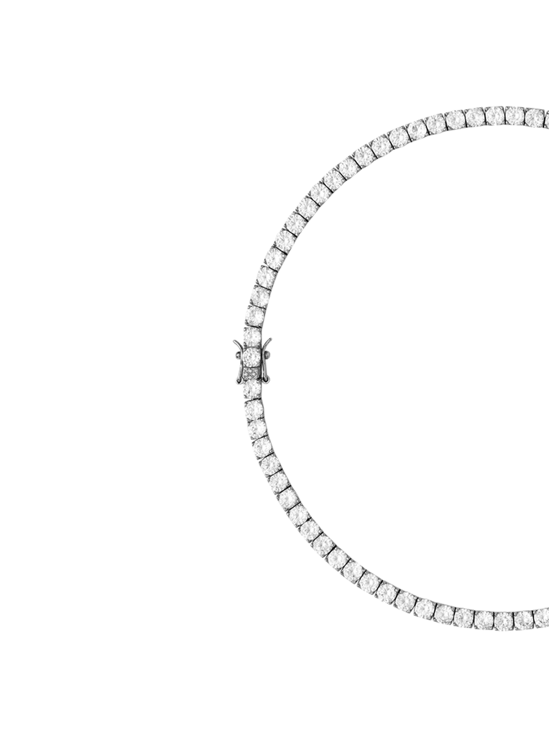 KATE 4.5MM ROUND CUT, SILVER RIVIÈRE  NECKLACE