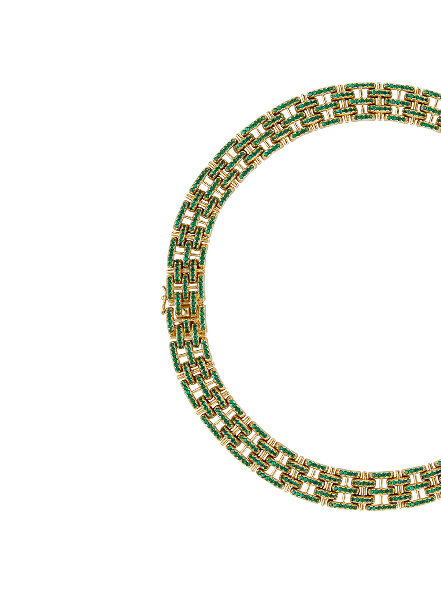 LILETTA NANO-CRYSTAL EMERALD LINK NECKLACE