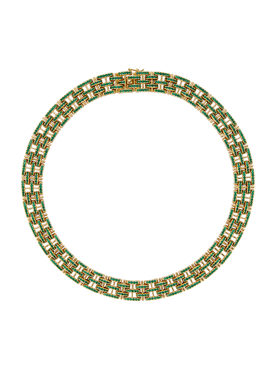 LILETTA NANO-CRYSTAL EMERALD LINK NECKLACE