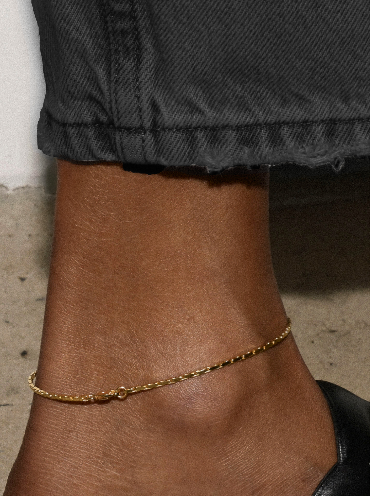 LINNEA, LAB DIAMOND GOLD CHAIN ANKLET