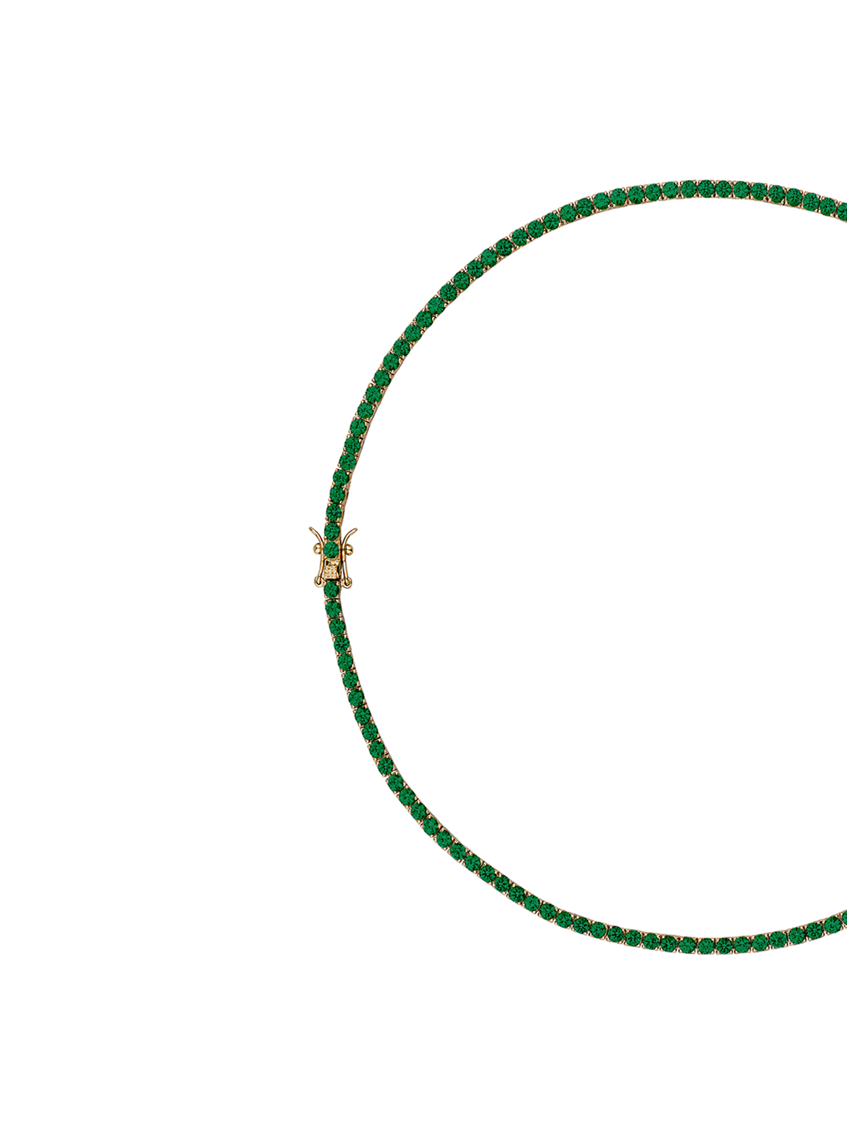 MOSS ROUND CUT, NANO CRYSTAL EMERALD RIVIÈRE NECKLACE