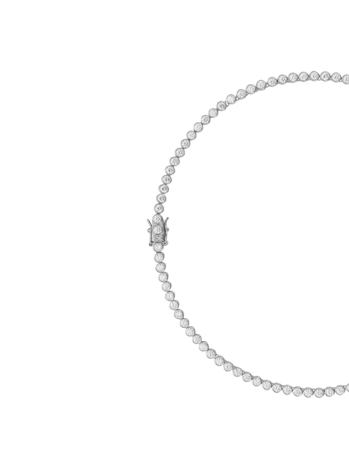 JAMES BEZEL, 3MM LAB WHITE SAPPHIRE SILVER RIVIÈRE NECKLACE