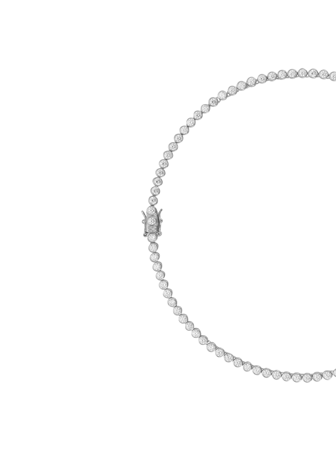 JAMES BEZEL 3MM, LAB WHITE SAPPHIRE SILVER RIVIÈRE NECKLACE