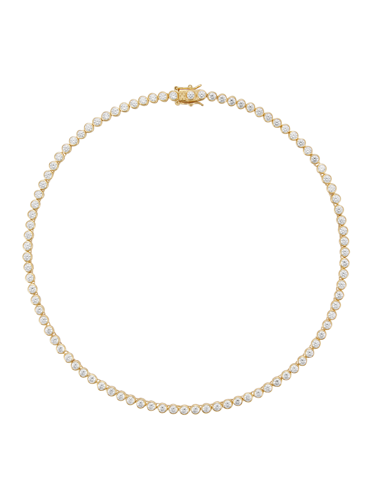 JAMES BEZEL, 3MM LAB WHITE SAPPHIRE GOLD RIVIÈRE NECKLACE