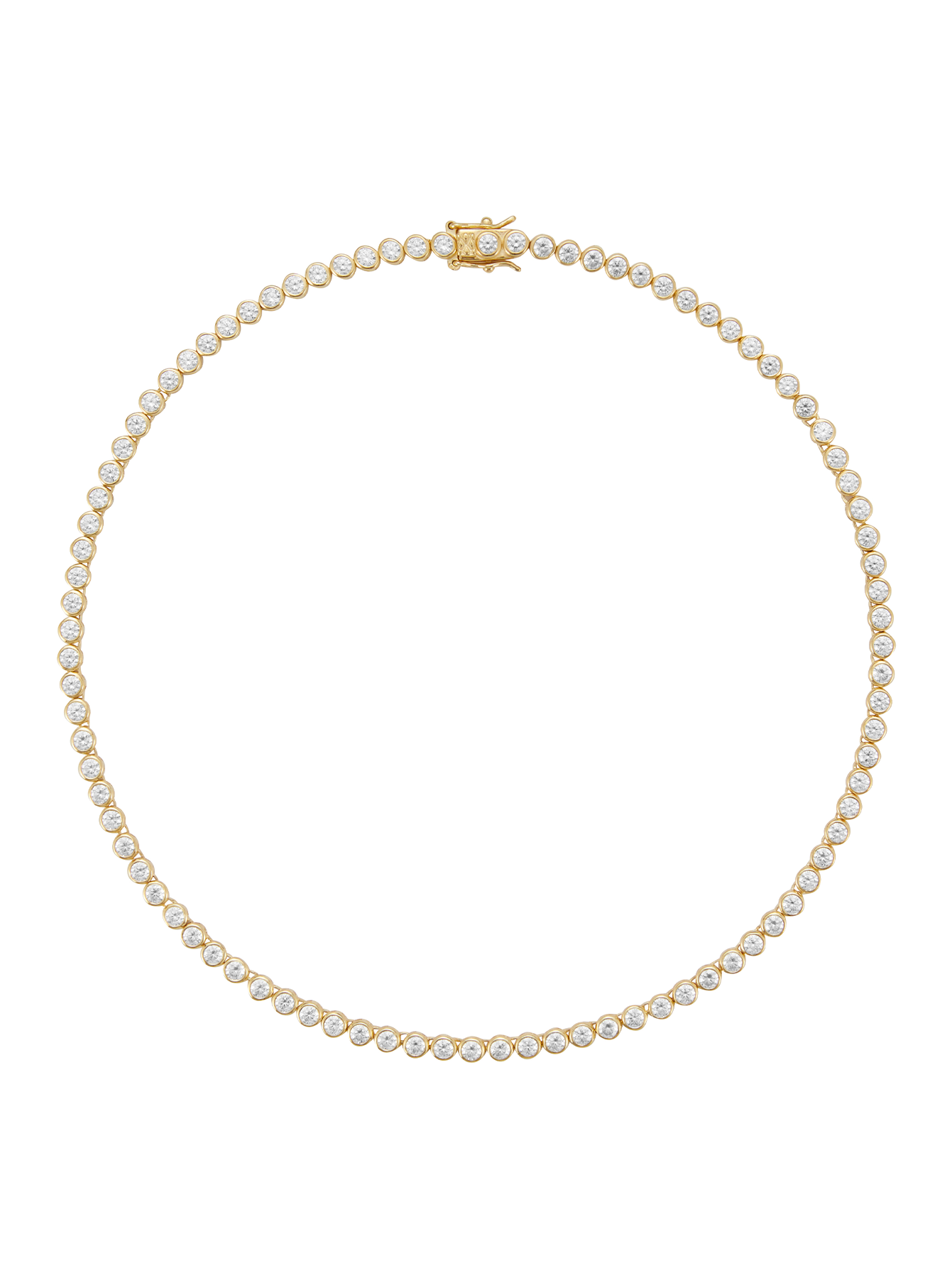 JAMES BEZEL, 3MM LAB WHITE SAPPHIRE GOLD RIVIÈRE NECKLACE