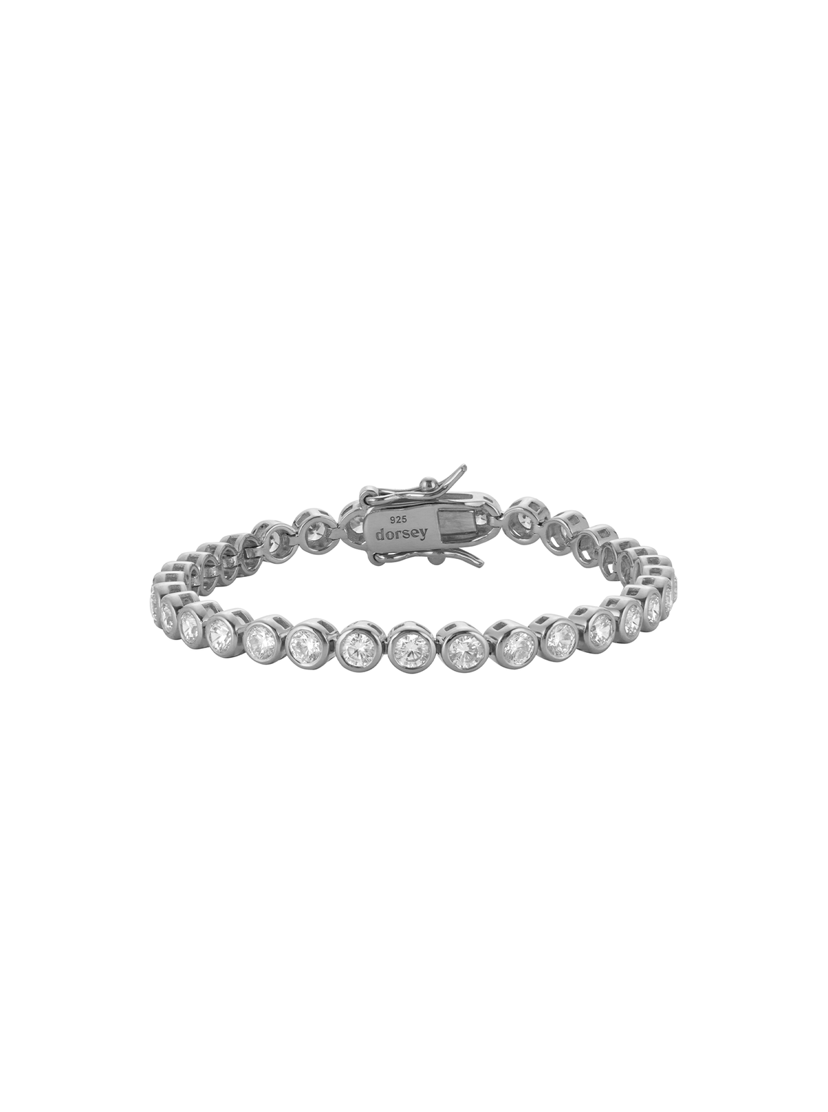 JAMES BEZEL 3MM, LAB WHITE SAPPHIRE SILVER RIVIÈRE BRACELET