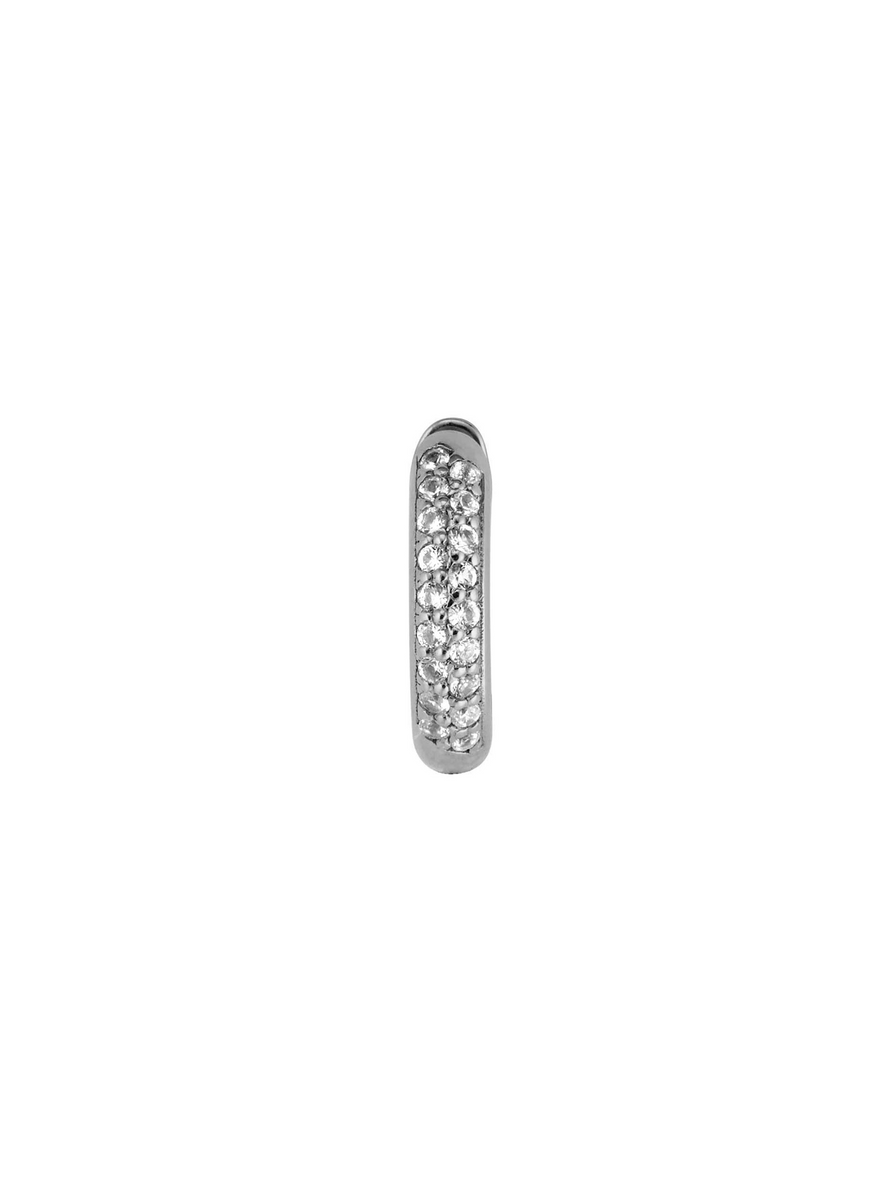 PAVÉ DOUBLE ROW DIAMOND HOOP, WHITE GOLD