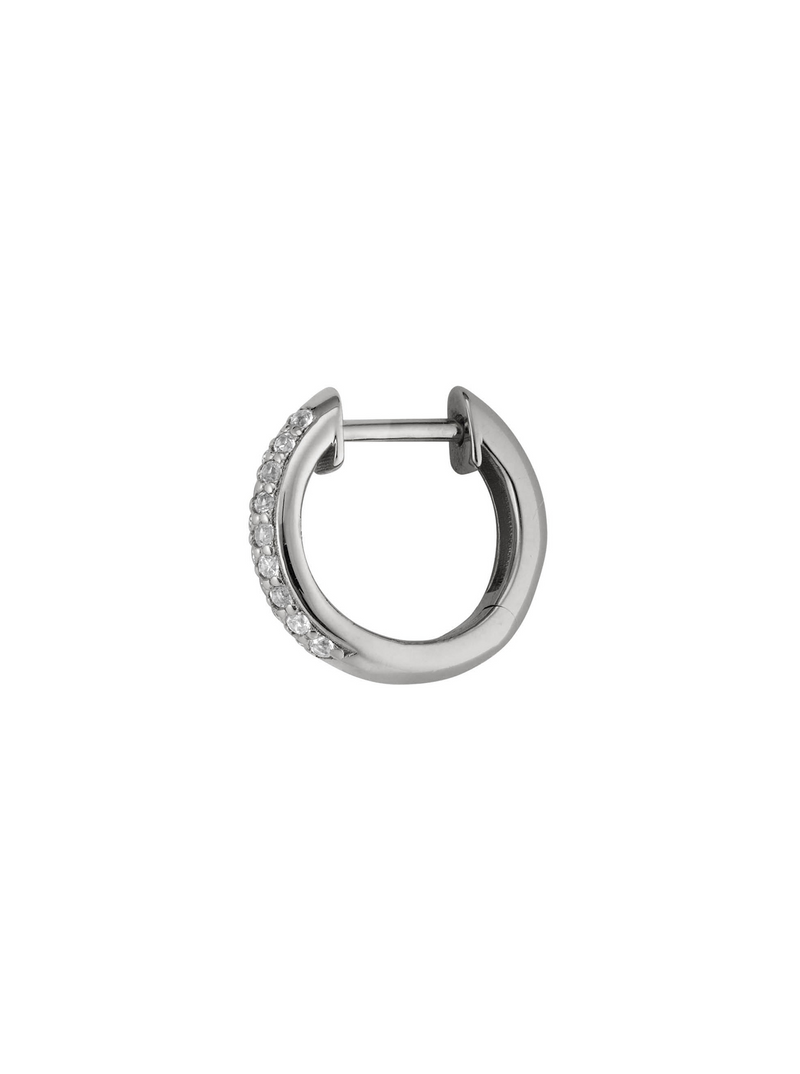 PAVÉ DOUBLE ROW DIAMOND HOOP, WHITE GOLD