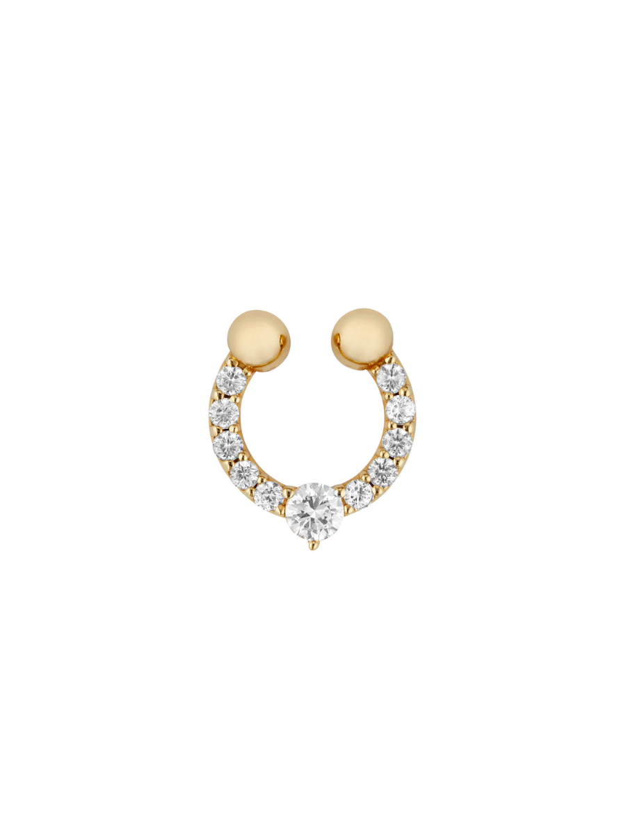 DORSEY PAVÉ AND ROUND CENTER SEPTUM CUFF, GOLD