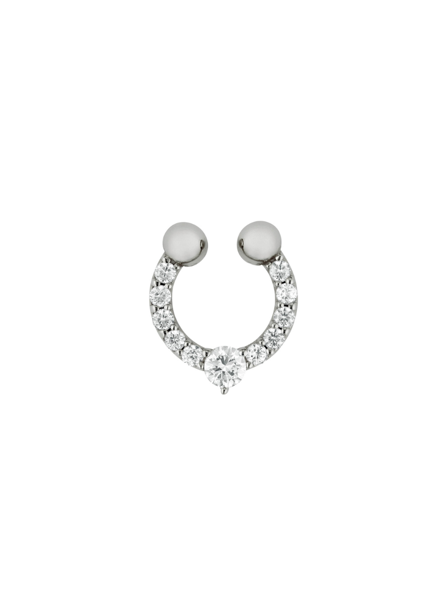 DORSEY PAVÉ AND ROUND CENTER SEPTUM CUFF, SILVER