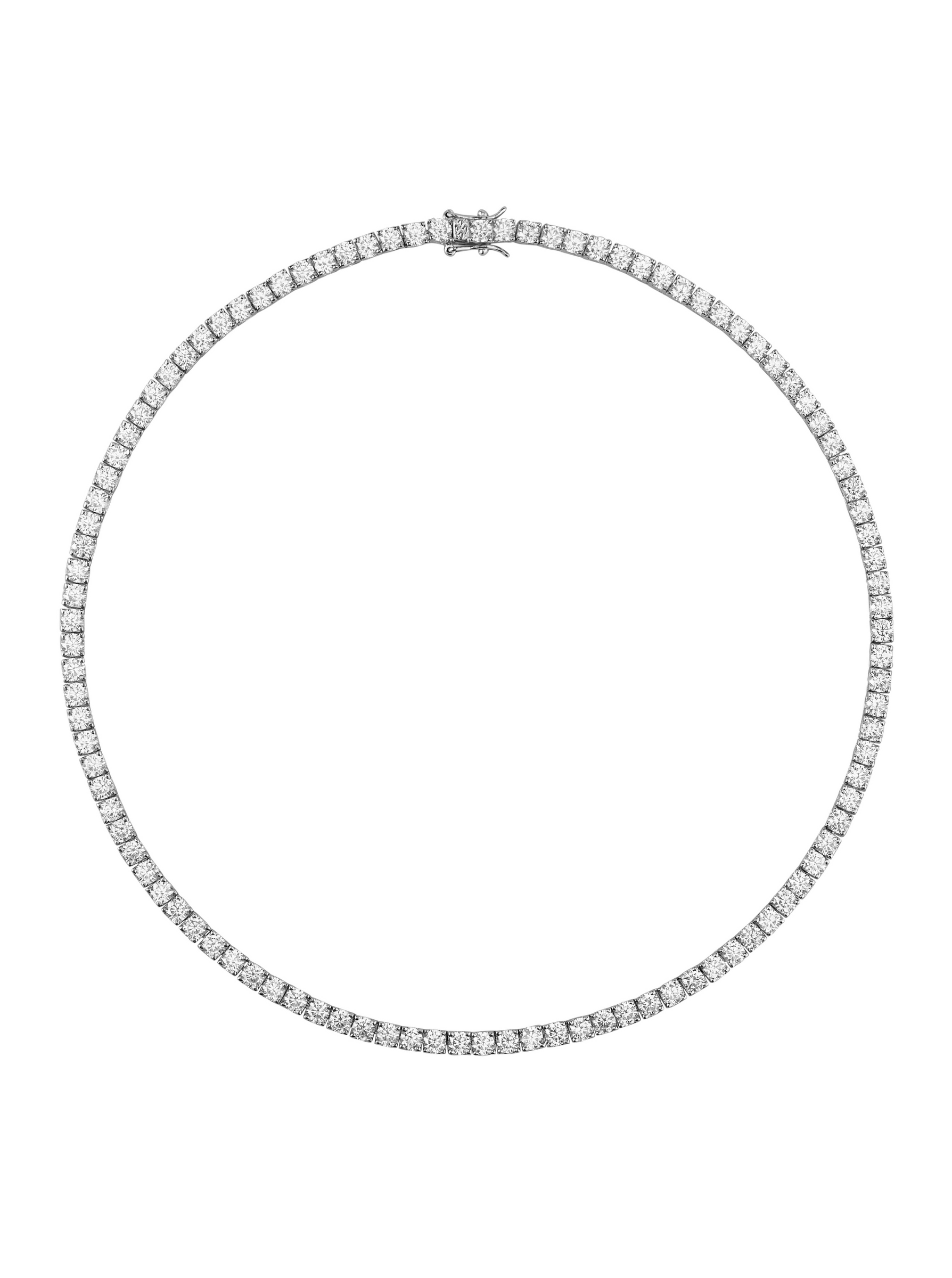 KATE ROUND CUT, LAB WHITE SAPPHIRE SILVER RIVIÈRE NECKLACE