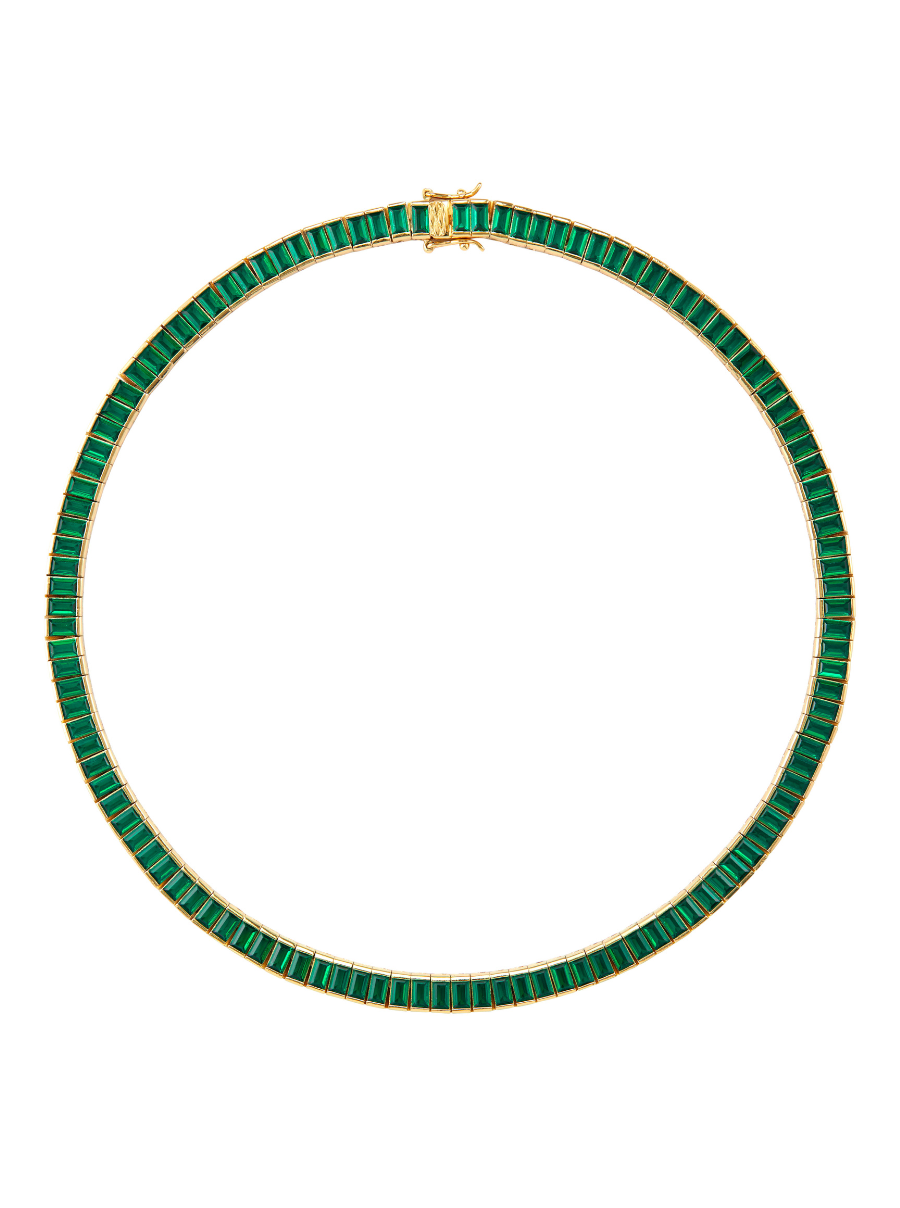 CUSTOM BESSETTE, NANO CRYSTAL EMERALD RIVIÈRE NECKLACE