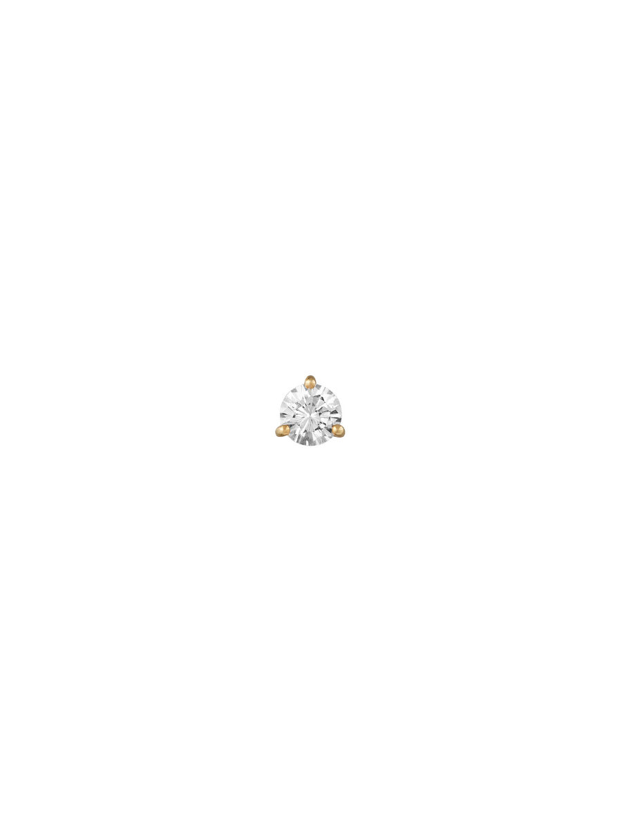 PARADIS SOLITAIRE ROUND CUT, LAB WHITE SAPPHIRE STUD, GOLD